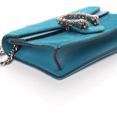 gucci dionysus velvet super mini bag in peacock blue|dionysus chain strap shoulder bag.